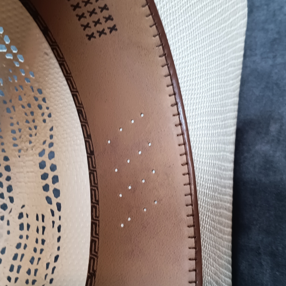 Bangora Branded Cream Straw Cowboy Hat with Band - Picture 7 of 13